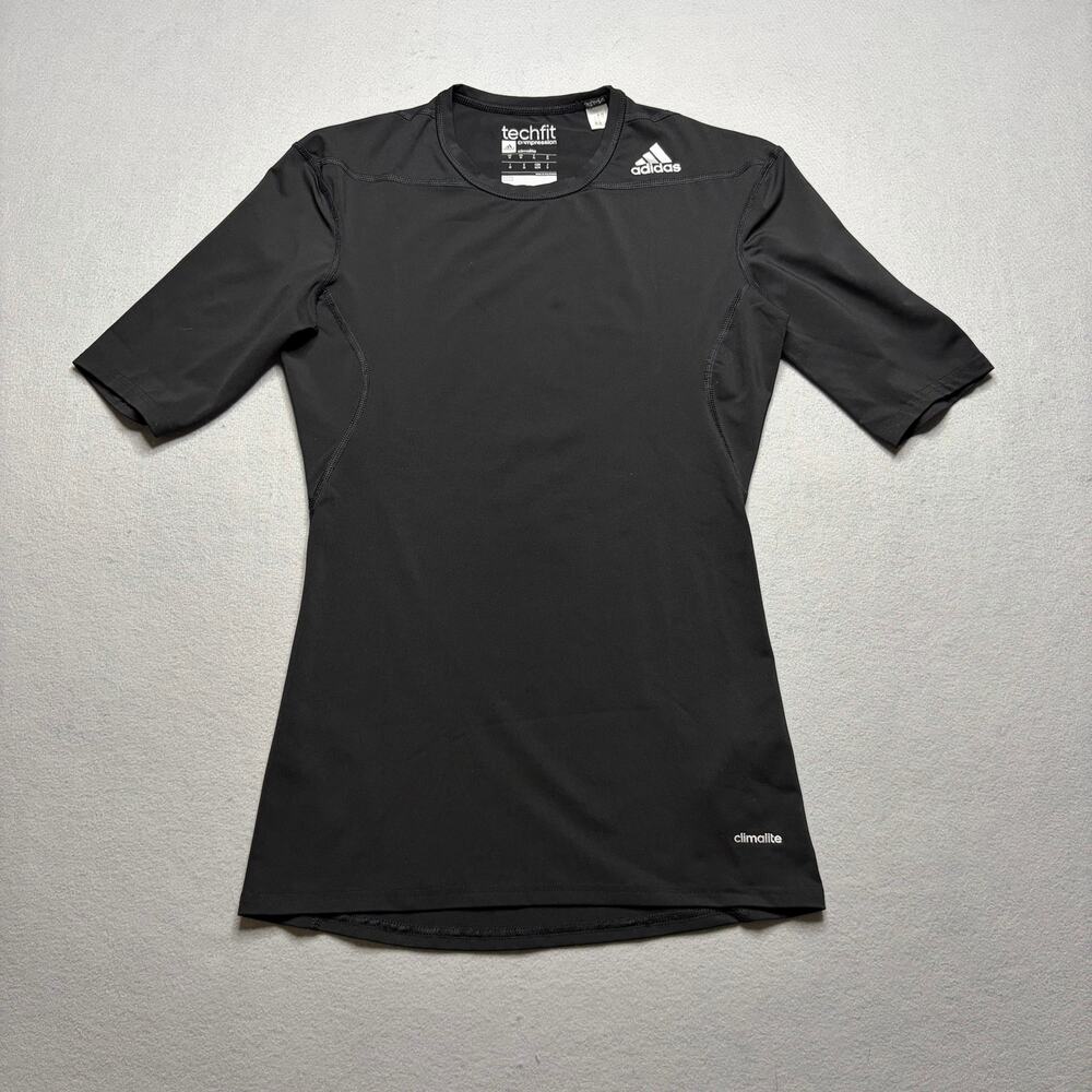 Adidas Techfit Compression Climalite Black Athletic Shirt Men’s Medium gym
